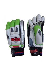 BDM Dynamic Super Cricket Batting Gloves White Black and Lime