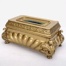 Antique resin tissue box