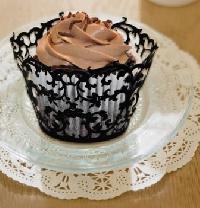 Black Flower Cup Cake Wrapper