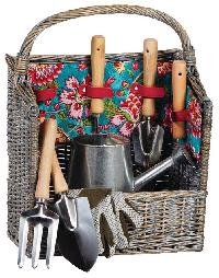 Wicker Garden Tool Basket Set
