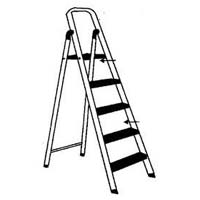 Aluminium self support flat step ladder with top platform
