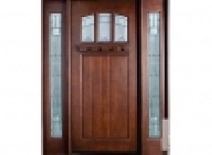 Solid Glass with Wooden Door