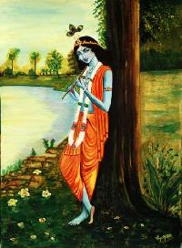Code No. 558 Standing Krishna Canvas Paintings