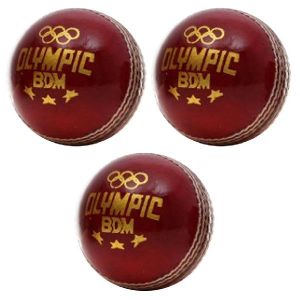 BDM Olympic Leather Cricket Ball 3 Ball Set