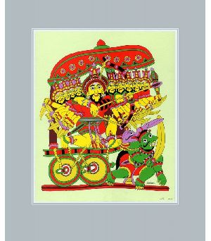 Demon King Ravana Art Prints On Silk