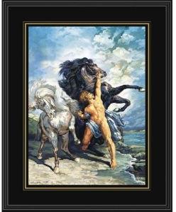 Power On The Leash Framed Art Prints Glass