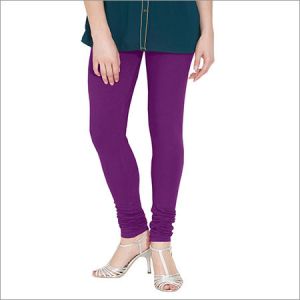 Purple Cotton Lycra Leggings