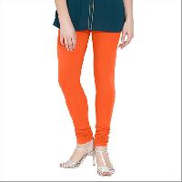 Orange Cotton Lycra Leggings