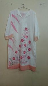 Cotton White Printed Kurti