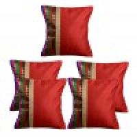 Red Stripe Brocade Cushion Cover