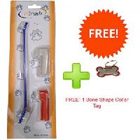 MeraPuppy Dog finger tooth brush set + FREE Bone Shape Tag