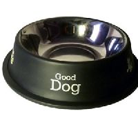 Stainless Steel Dog Food Bowl 1800 ML BLACK