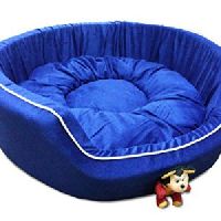 Puppy Face Blue Dog Round Bed