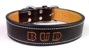 Dog Black Leather Collar