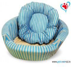 DOGEEZ Cabana Lounger Bed Blue - Small