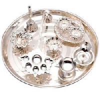 silver plated pooja thali