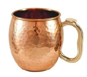COPPER BEER MUG WITH BRASS HANDLE FDA APPROVE FOR HEALTH PLUS.