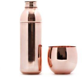 COPPER BOTTLE WITH MUG.