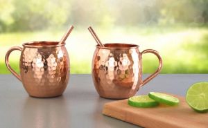 COPPER MUG WITH STRAW COPPER.