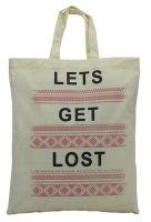 Cotton Lets Get Lost Printed Carry Bag