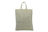 Cotton Short Handle Glitter Printed Carry Bag