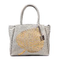 Silvery leaf tote bag