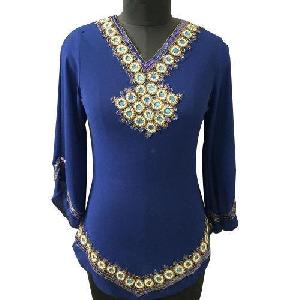 Ladies Embroidered Full Sleeves Tops