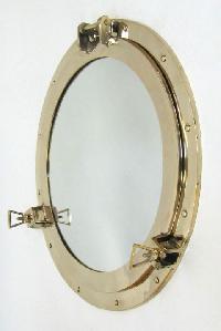 Ships Brass Porthole Mirror