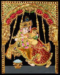 radha krishna tanjore painting