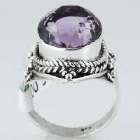 Amethyst Faceted Oval  Ring