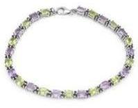 925 Amethyst Peridot Bracelet