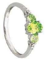 Silver N Gold Peridot Ring