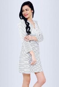 Brooklyn White And Black Striped Dress