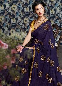 Georgette Lace Work Sarees