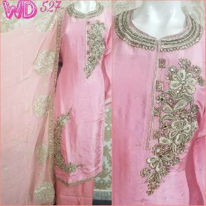 LADIES SILK PARTY WEAR SUITS W-527