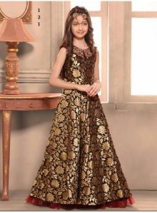 Girls Printed Designer Gown