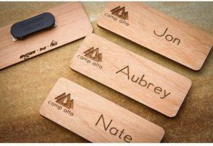 Wooden Name Badge