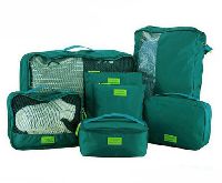 green 7 piece travel organizer