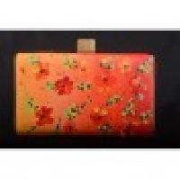 Hand Painted Floral Abstract Box Clutch