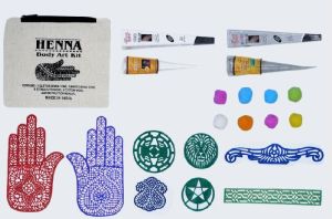 Silver Glitter & White Henna Body Art Kit