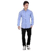 Girggit All Over Paisley Print Brunnera Blue Full Sleeves Casual Shirt With Silicon Wash