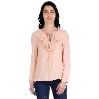 Girggit Full Sleeve Ruffle Top With Cord