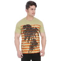 Men Coastal Graphic Girggit Round Neck Lint Cotton T-Shirt