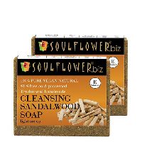 Soulflower Cleansing Sandalwood Soap Set of 2