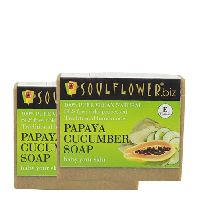 Soulflower Papaya Cucumber Soap Set Of 2