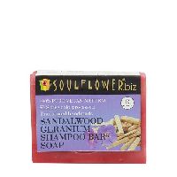 Soulflower Sandalwood Geranium Shampoo Bar Soap