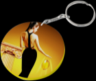 60mm Yellow Thick Round Plastic Keychain