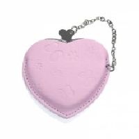 Heart Hand Mirror Leather Pink Case