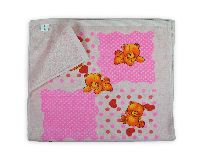 Magenta Pooh Print Baby Towel