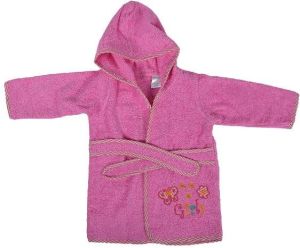 Pink Pooh Print Hooded Bathrobe